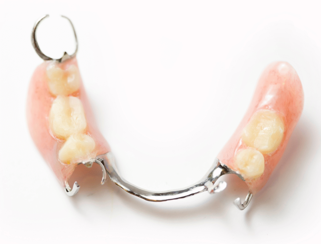 Partieel plaatje, gedeeltelijk kunstgebit, met- of zonder metaal